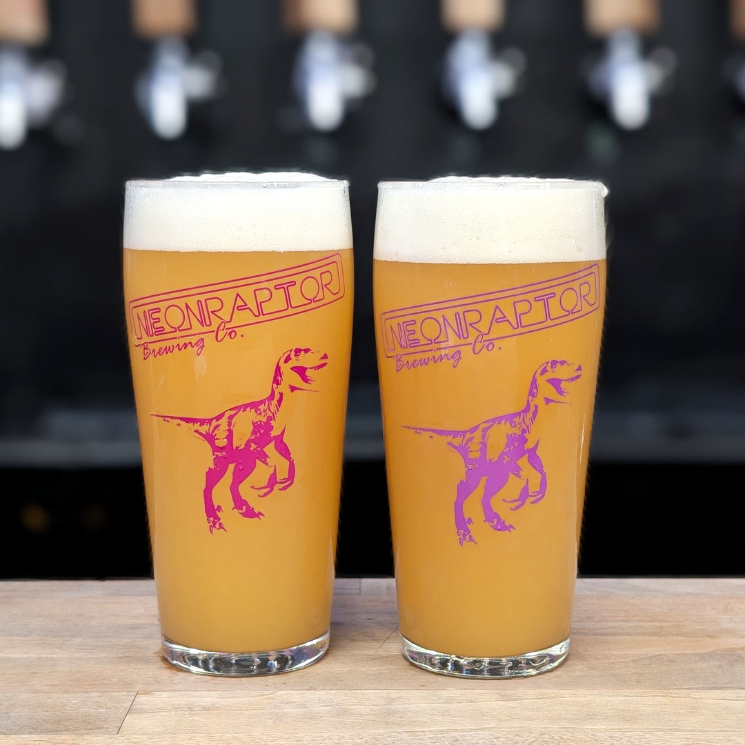 Pink Raptor Pint Glass